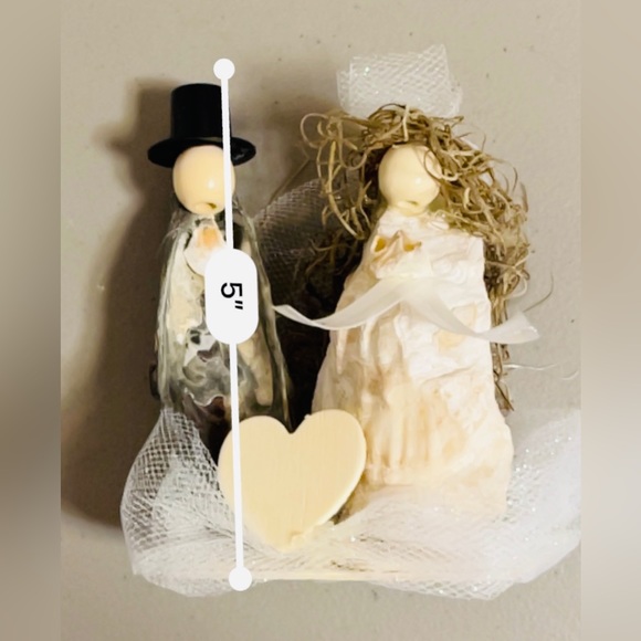 Handmade Beach Wedding Cake Topper Seashells Spanish Moss Southern Decoration - Picture 10 of 10
